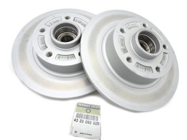Renault Bremsscheiben + Radlager MEGANE IV Hinten OE 432009292R = 432000166R
