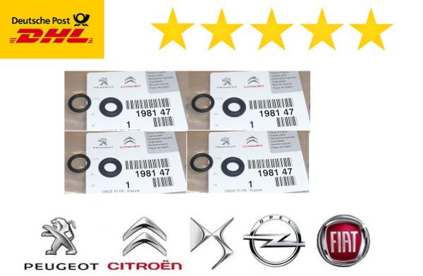 4X ORIGINAL Dichtung Set Einspritzdüse Einspritzventil CITROEN/PEUGEOT 1981.47