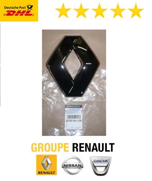 ORIGINAL Emblem-Logo-Silber Renault Captur,Clio,Megane vorne 628909470R